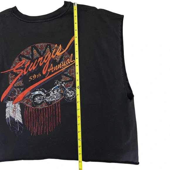 Vintage 90's y2k sturgis bike rally bald eagle graphic tee muscle tshirt - Picture 5 of 7